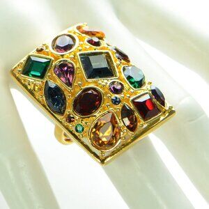 Kenneth Jay Lane KJL Crystal Cocktail Ring